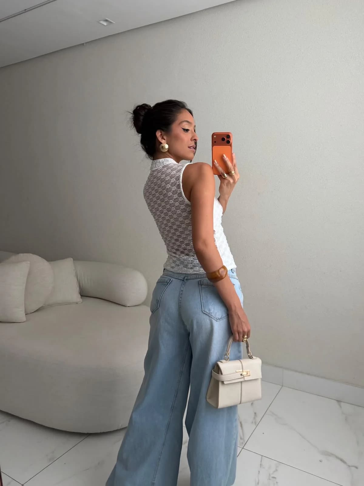 Blusa Renda Asiática Fecho Oriental