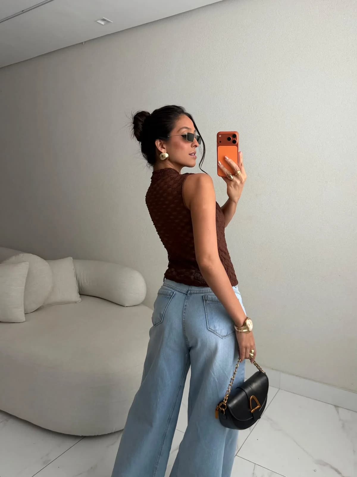 Blusa Renda Asiática Fecho Oriental