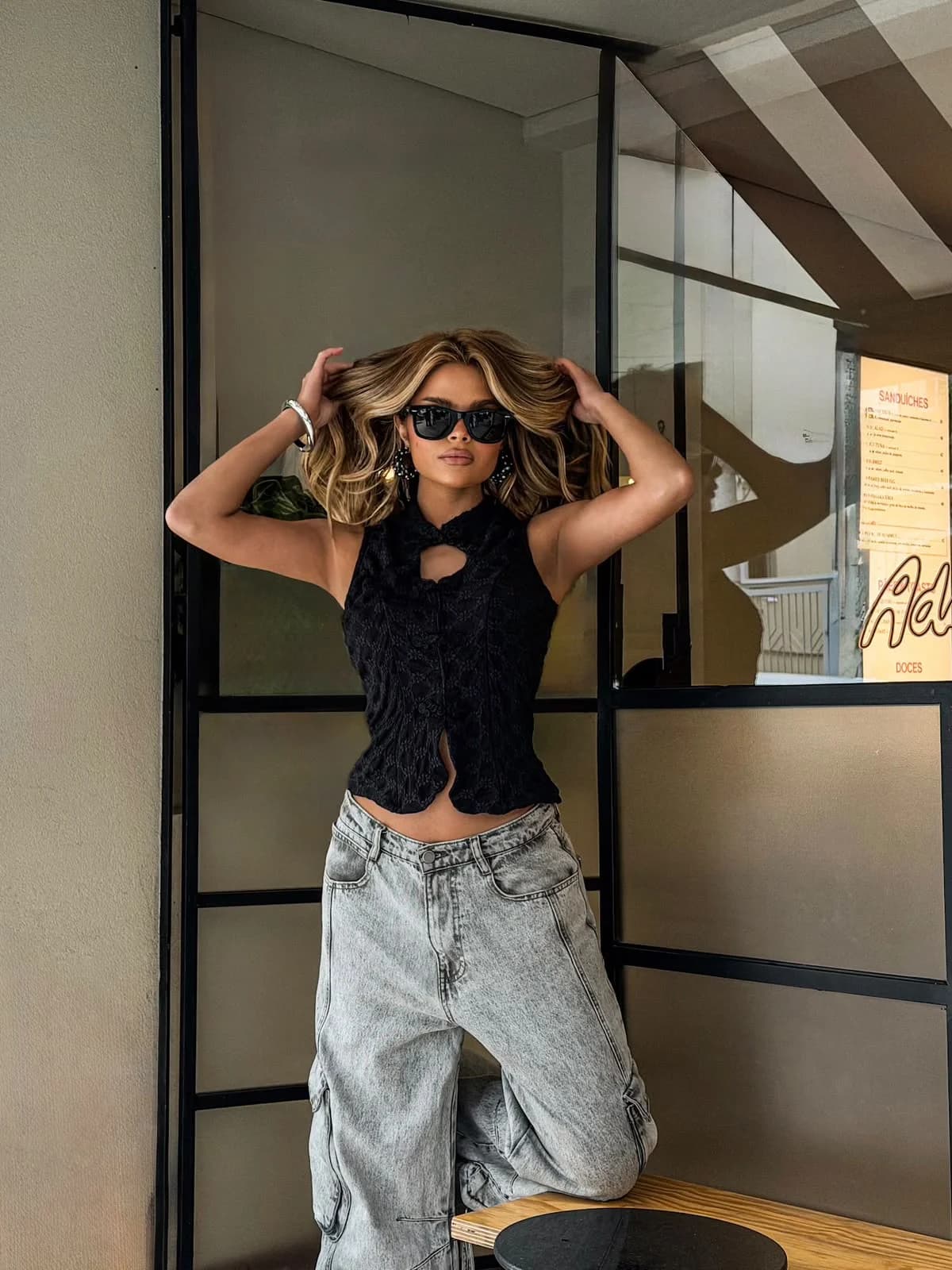 Blusa Renda Asiática Fecho Oriental