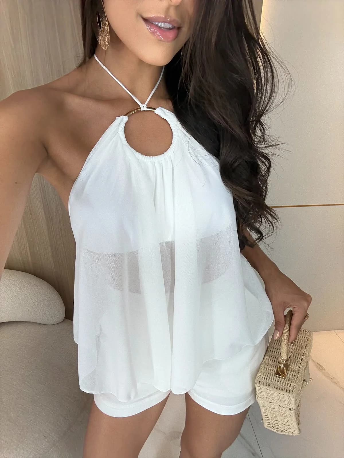 Blusa Bata Tule Antonella Argola