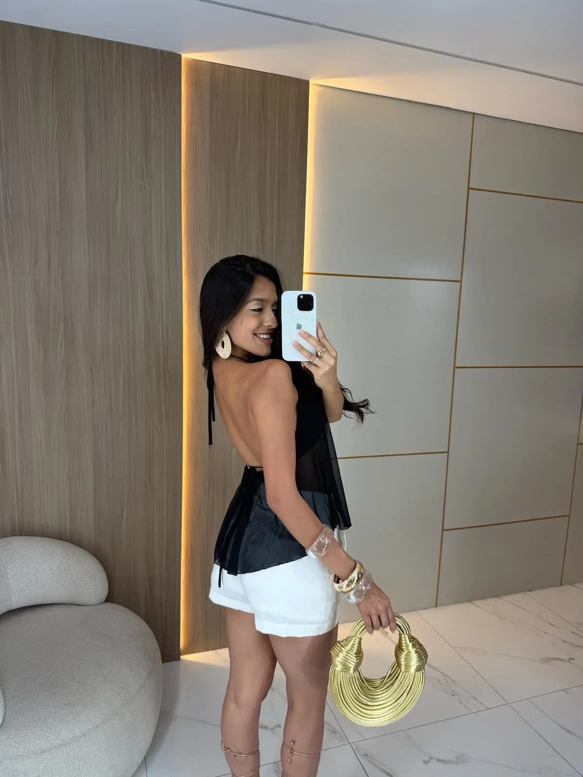 Blusa Bata Tule Antonella Argola