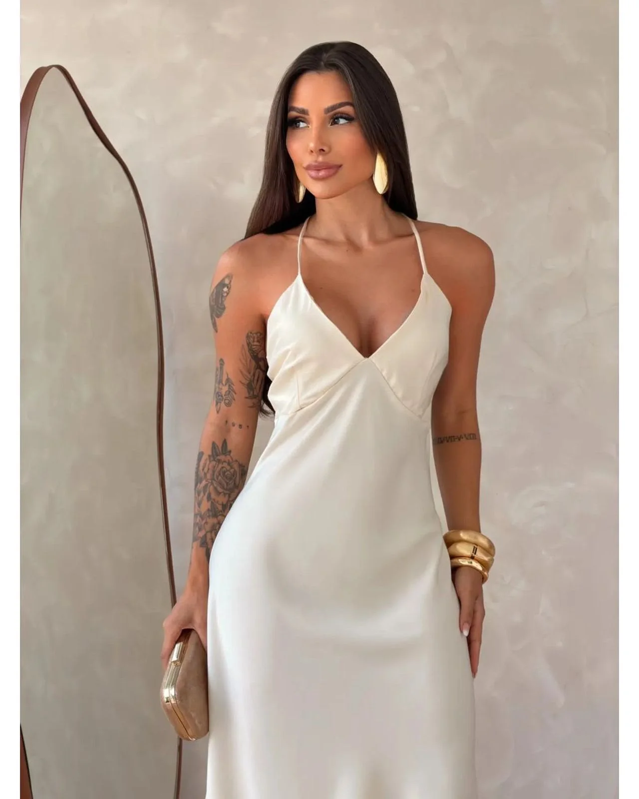 Vestido Longo Cetim Zoe