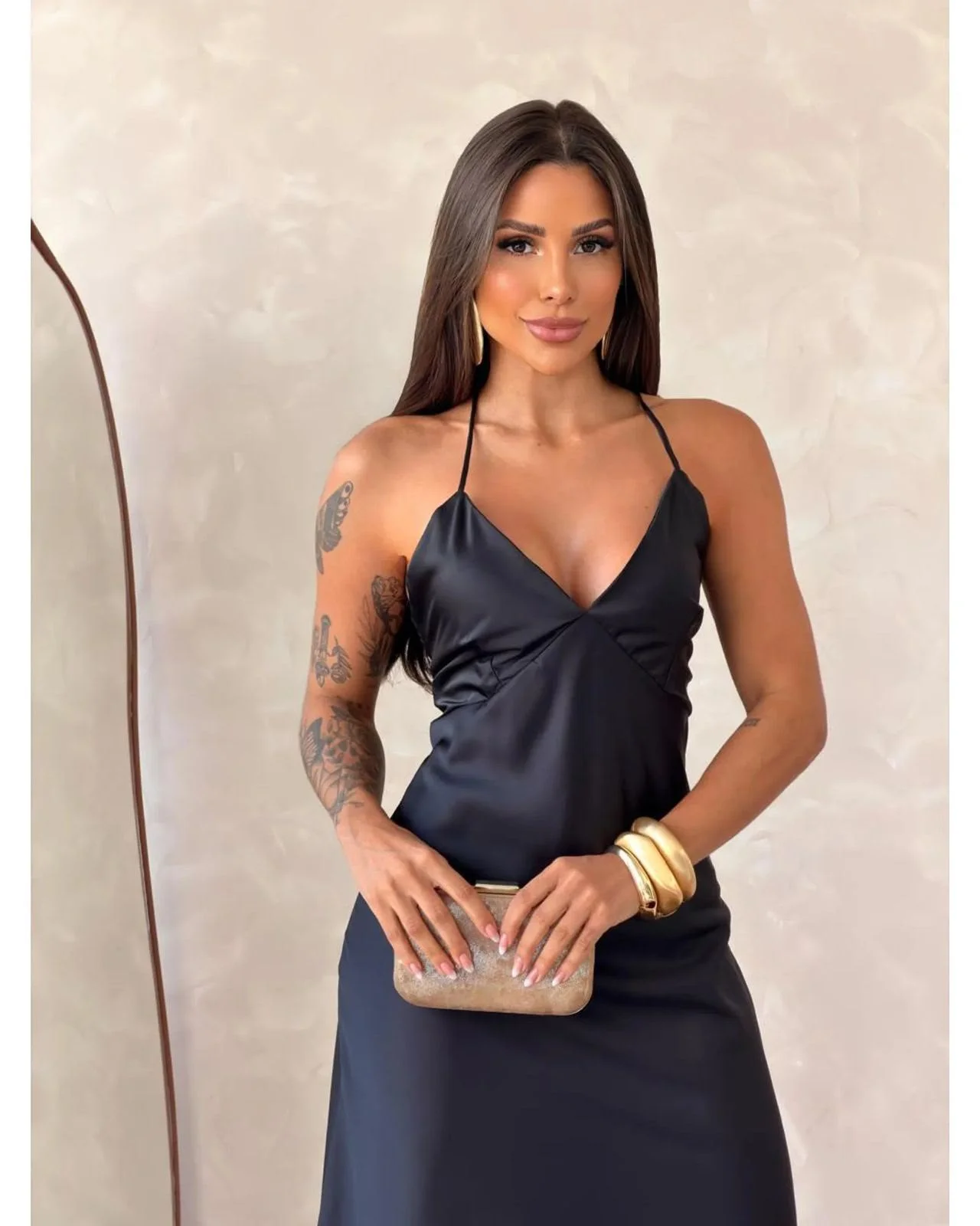 Vestido Longo Cetim Zoe