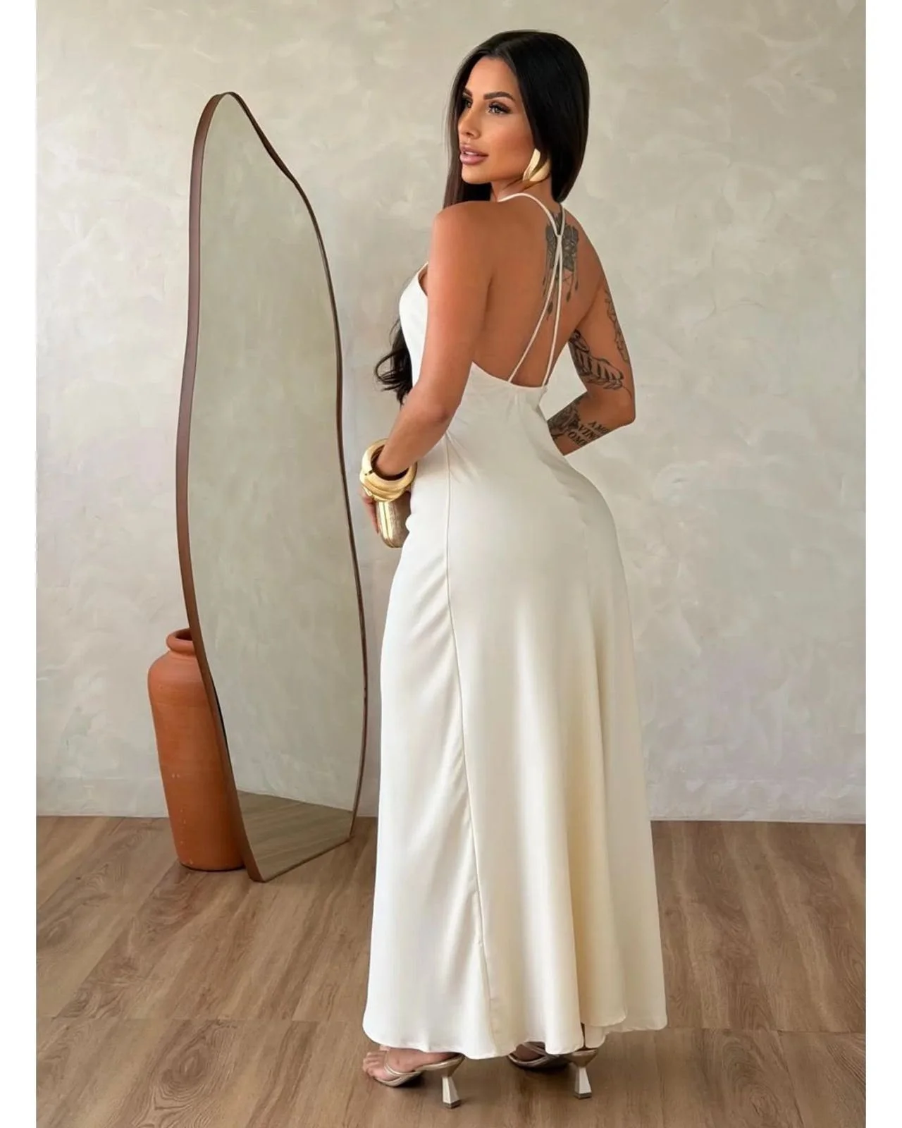 Vestido Longo Cetim Zoe