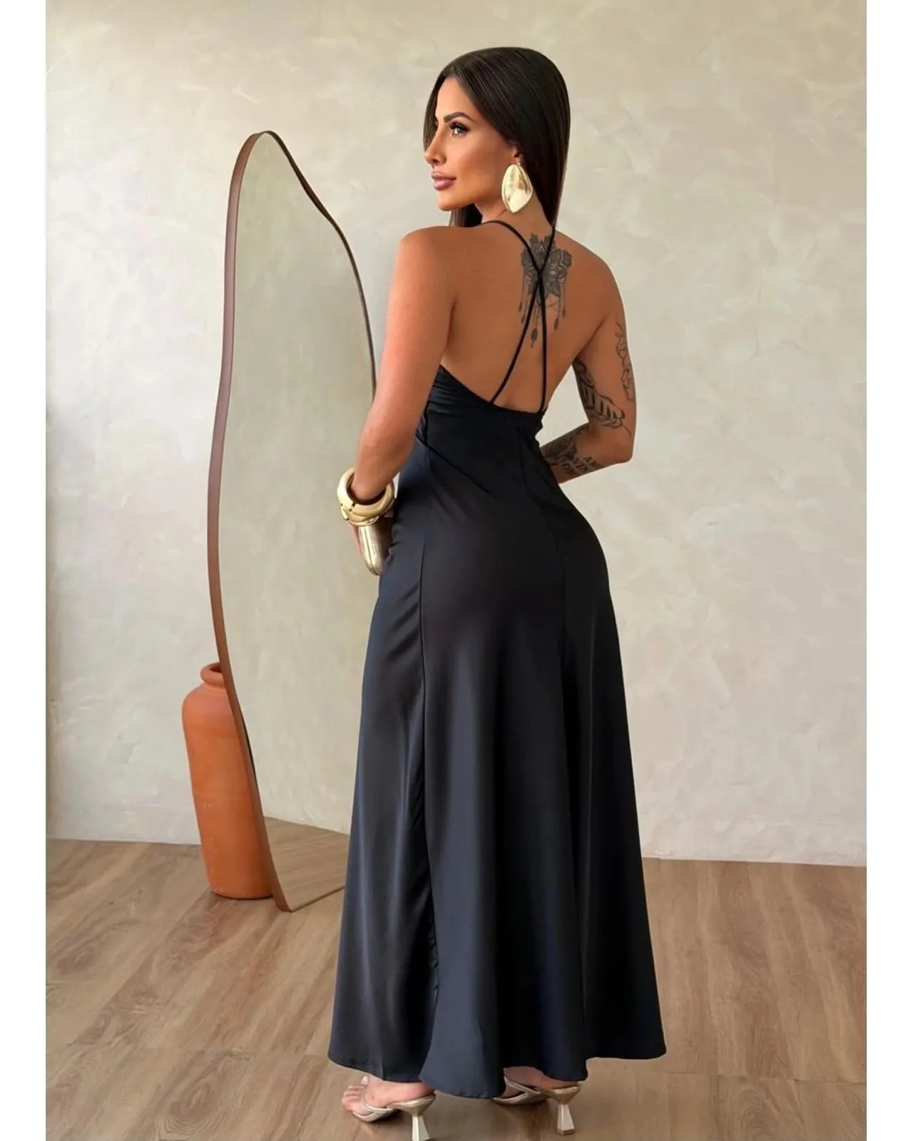 Vestido Longo Cetim Zoe