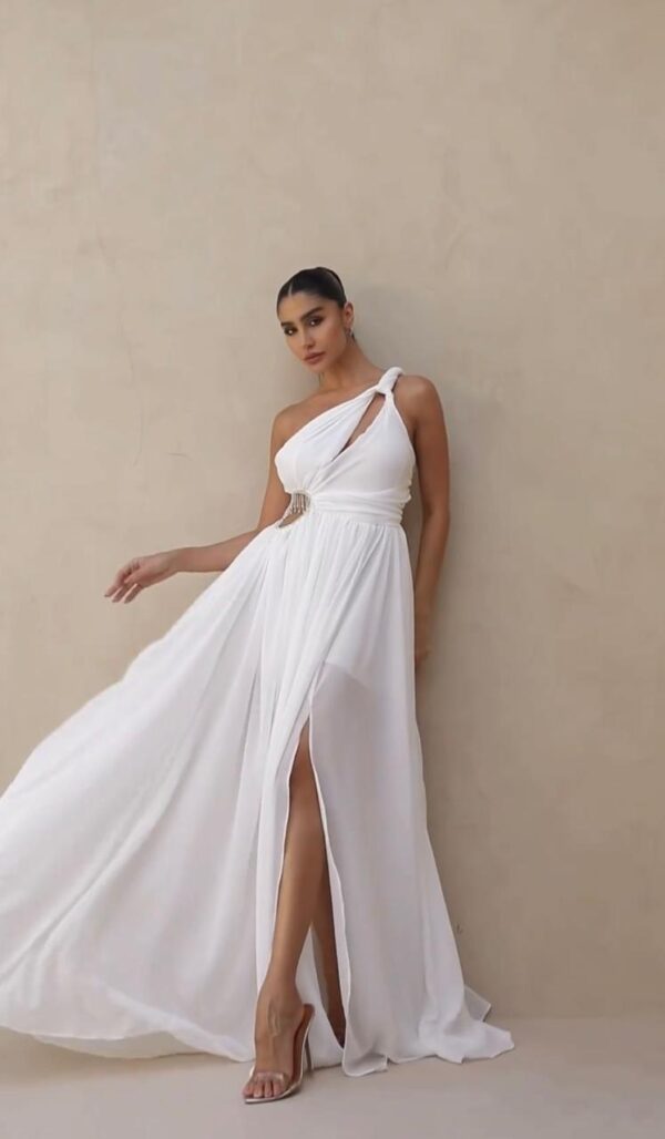 Vestido Longo Branco Luxo - Imagem 4