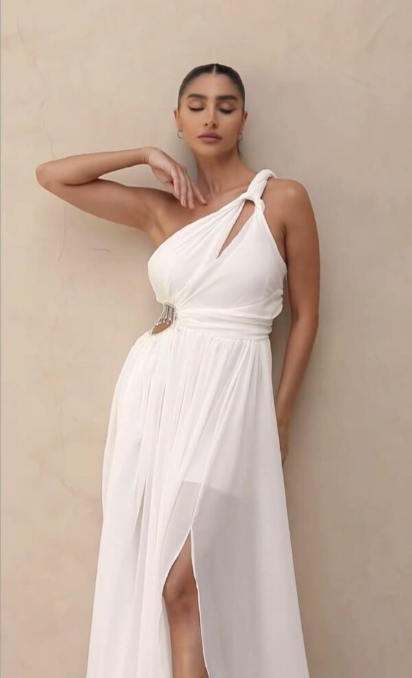 Vestido Longo Branco Luxo - Imagem 8
