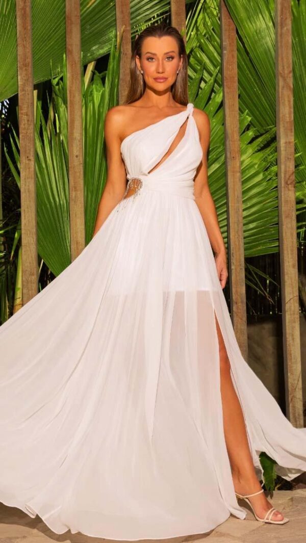 Vestido Longo Branco Luxo - Imagem 7