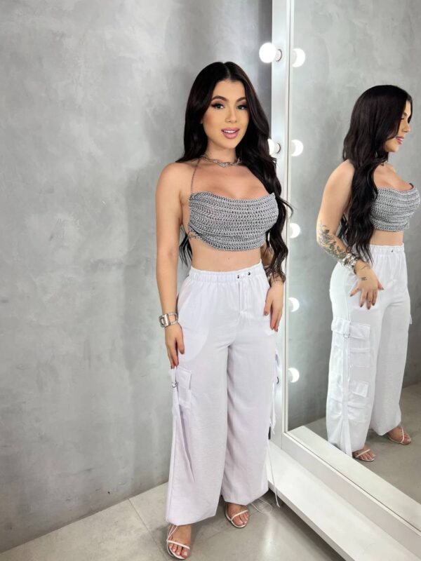 Cropped Crochê Luxo Prata - Imagem 2