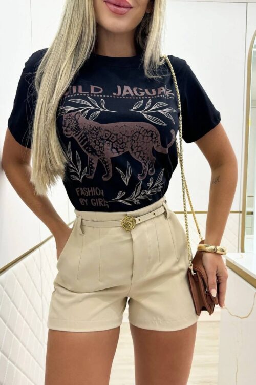 T-Shirt Jaguar Preto