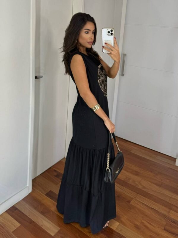 Vestido Longo Lovers Boho Chic Preto - Imagem 4