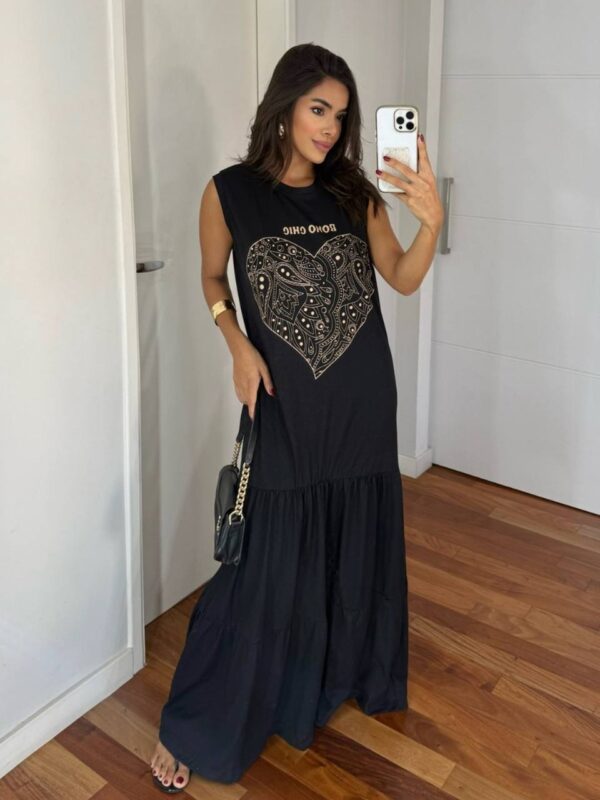 Vestido Longo Lovers Boho Chic Preto