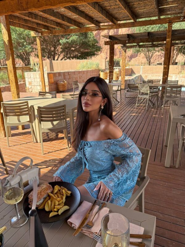 Vestido Escence Rendado Azul - Imagem 9