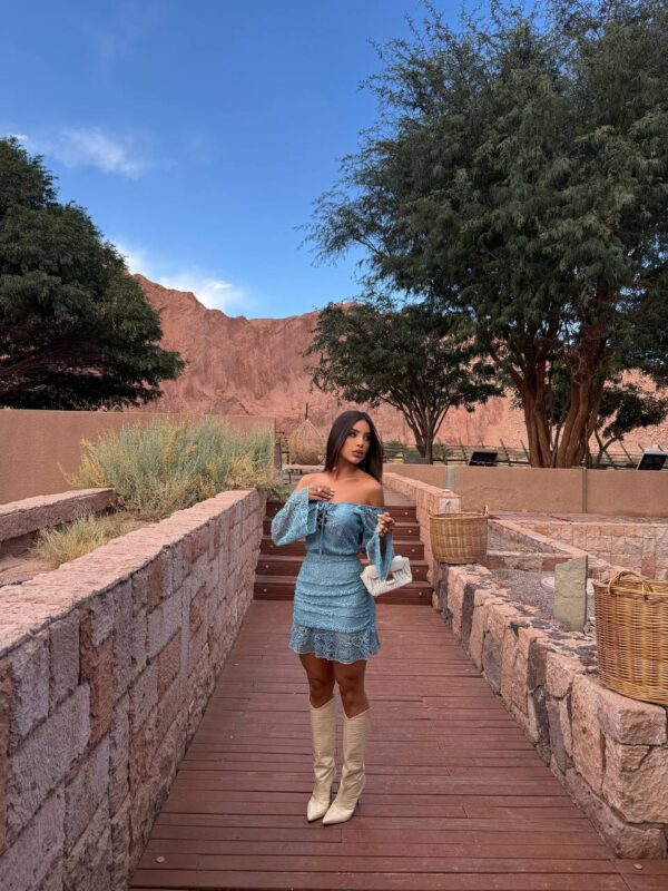 Vestido Escence Rendado Azul - Imagem 10