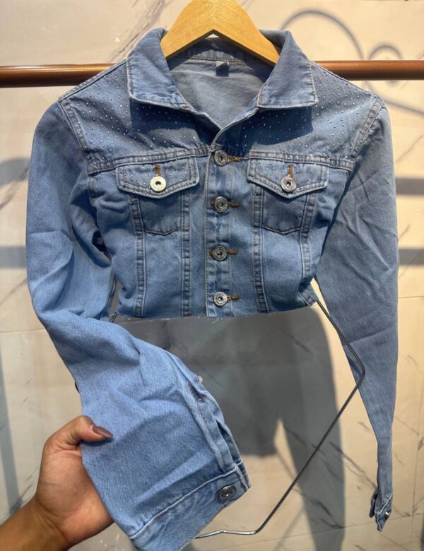 Jaqueta Jeans com Strass - Imagem 5