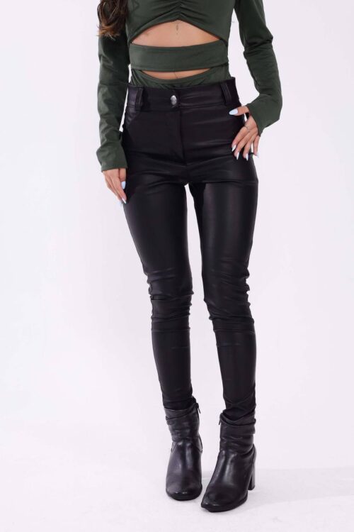 Calça Courino Skinny Preta