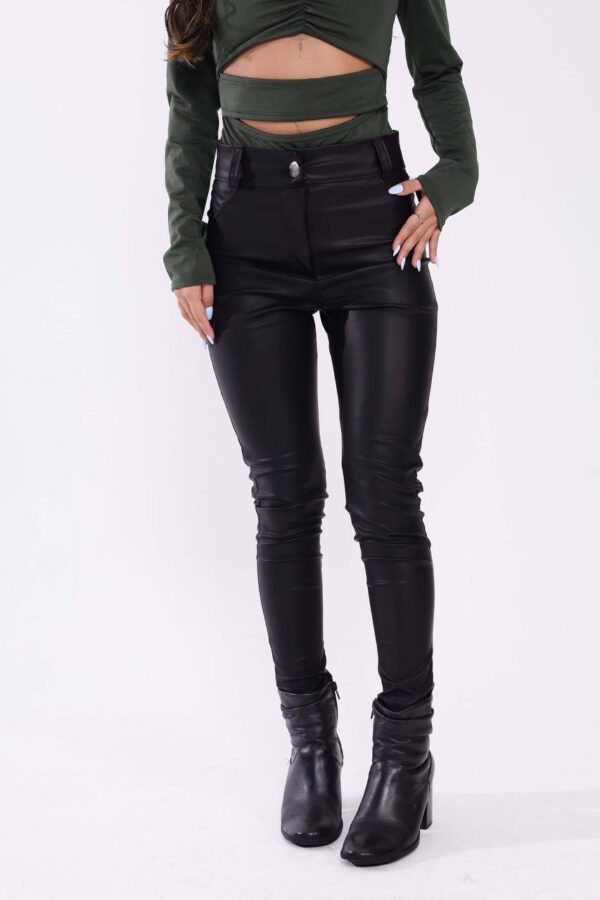 Calça Courino Skinny Preta