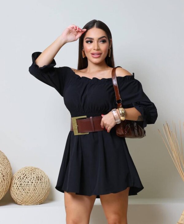 Vestido/macaquinho Jully Canoa Preto - Imagem 3