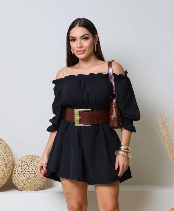 Vestido/macaquinho Jully Canoa Preto
