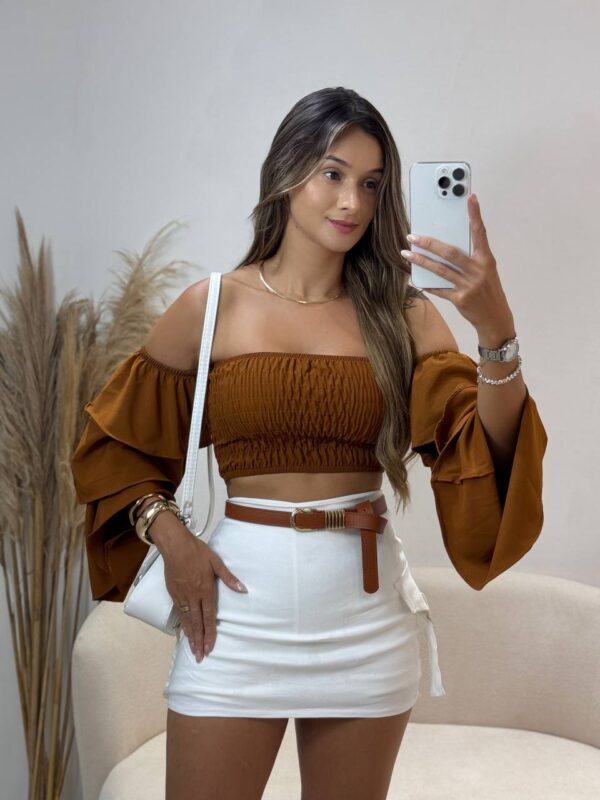 Cropped Lastex Manga Sino Longa - Imagem 3