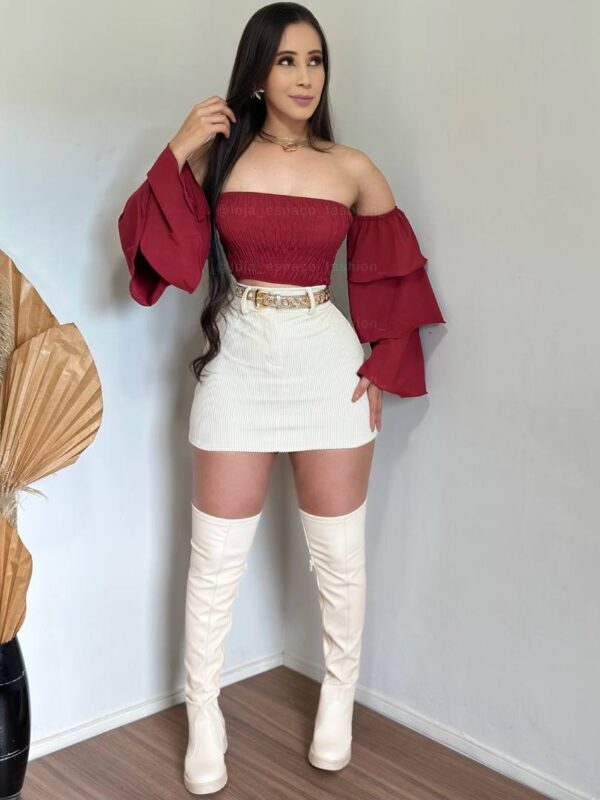 Cropped Lastex Manga Sino Longa - Imagem 8