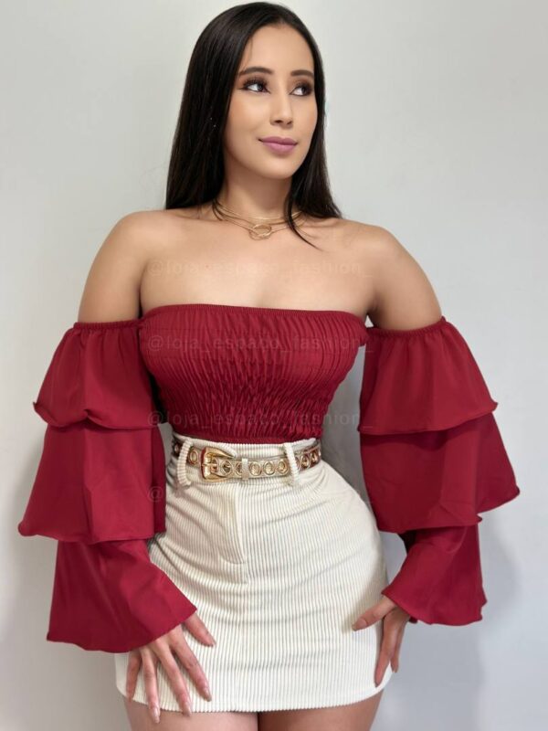 Cropped Lastex Manga Sino Longa - Imagem 11