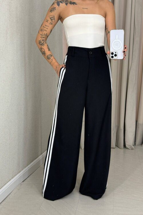 Calça Pantalona Alfaiataria Inspired Preta