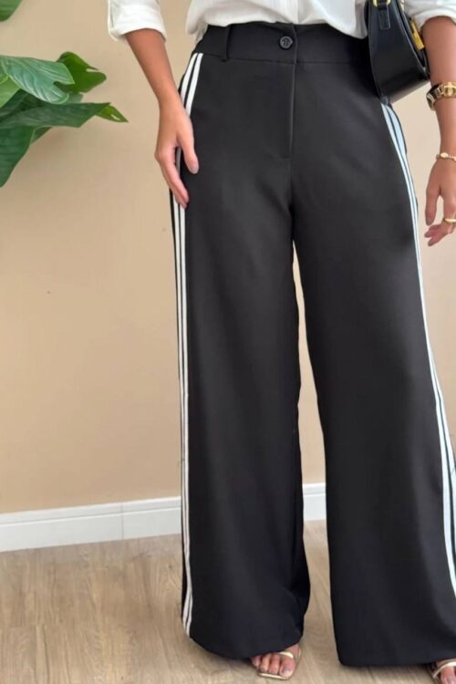 Calça Pantalona Alfaiataria Inspired Preta