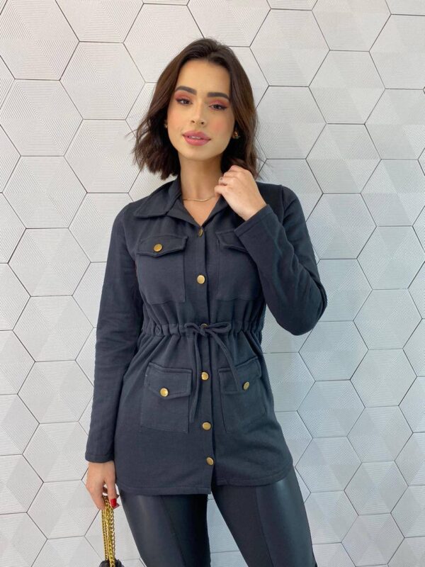 Jaqueta Parka Moletinho Preto
