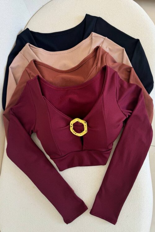 Cropped Canelado Flanelado Argola Dourado