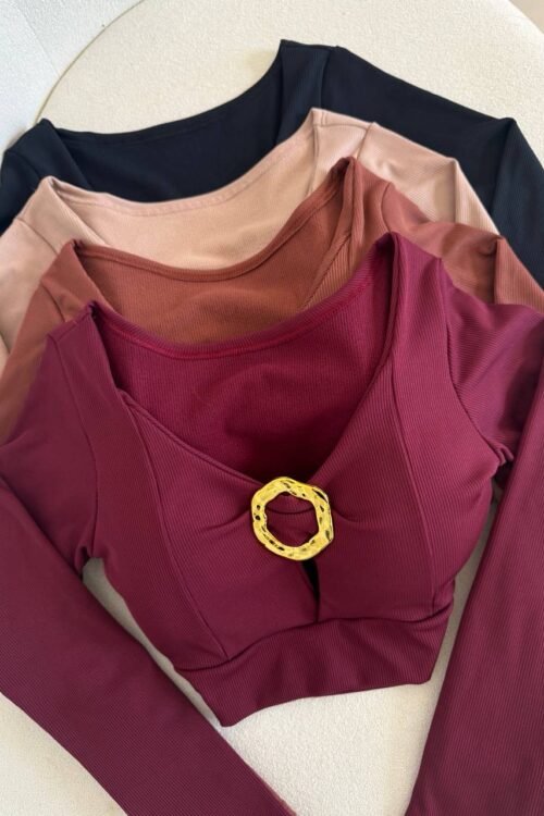 Cropped Canelado Flanelado Argola Dourado