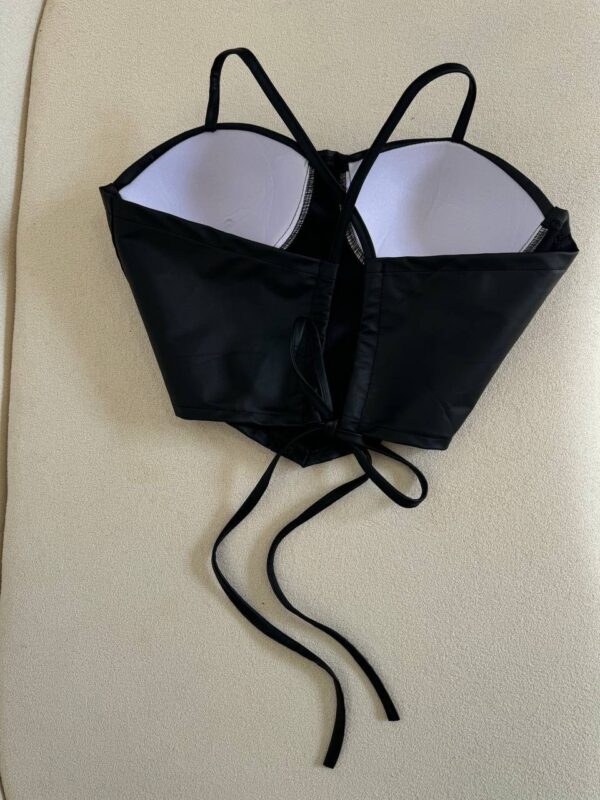 Cropped Corset Courino Preto - Imagem 4