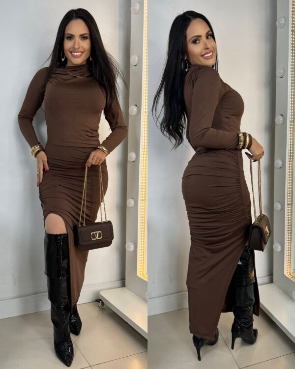 Vestido Longo Fluit Aria Marrom