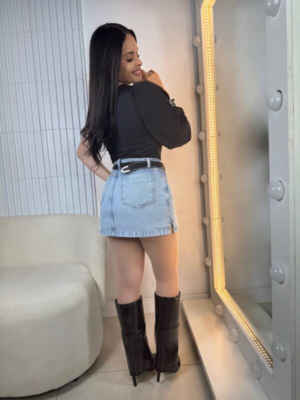 Shorts/Saia Jeans Claro - Imagem 9