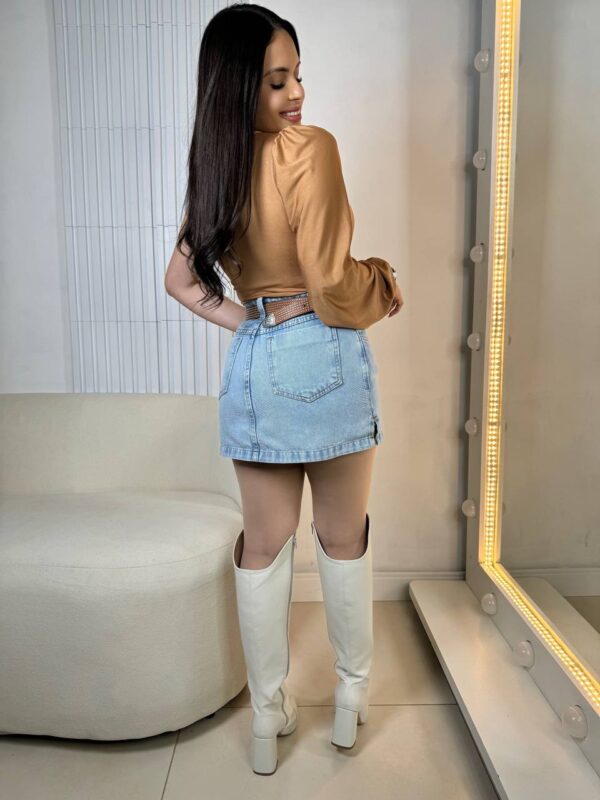 Shorts/Saia Jeans Claro - Imagem 7
