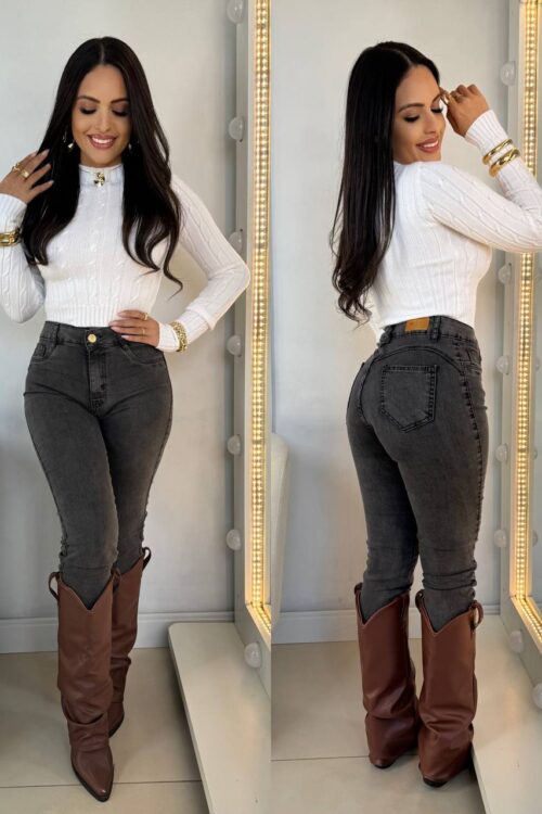 Calça Jeans Skinny Grafite Estonada