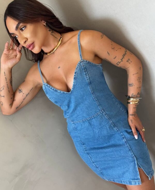 Vestido Jeans Marca Pink - Imagem 2