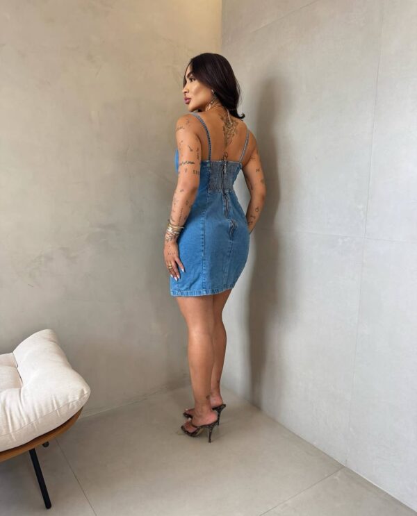 Vestido Jeans Marca Pink - Imagem 3