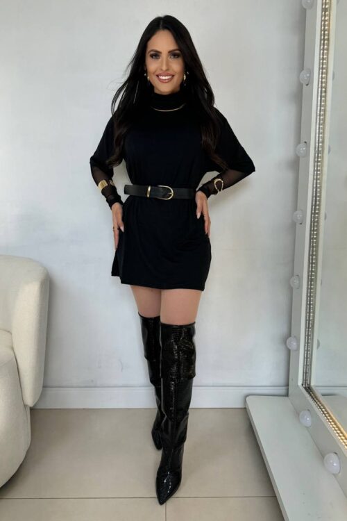 Cinto Fivela Dourada Luxo Preto