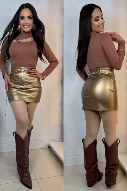 Saia Metalizada Dourada