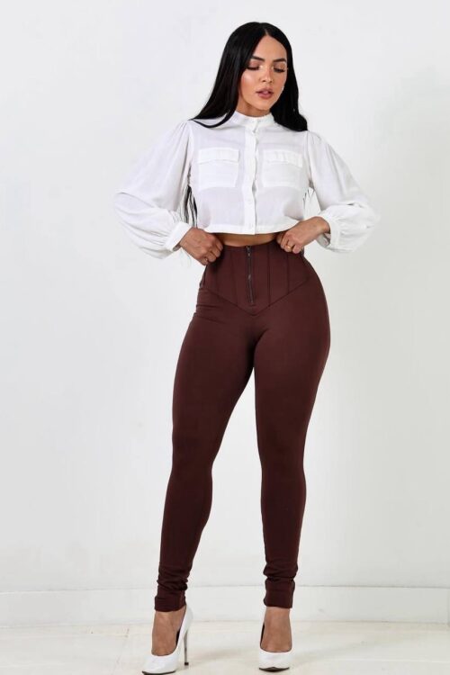 Calça Legging Marrom Lipo Térmica Forrada Peluciada
