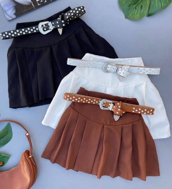 Saia/Shorts Colegial Boneca Marrom - Imagem 2