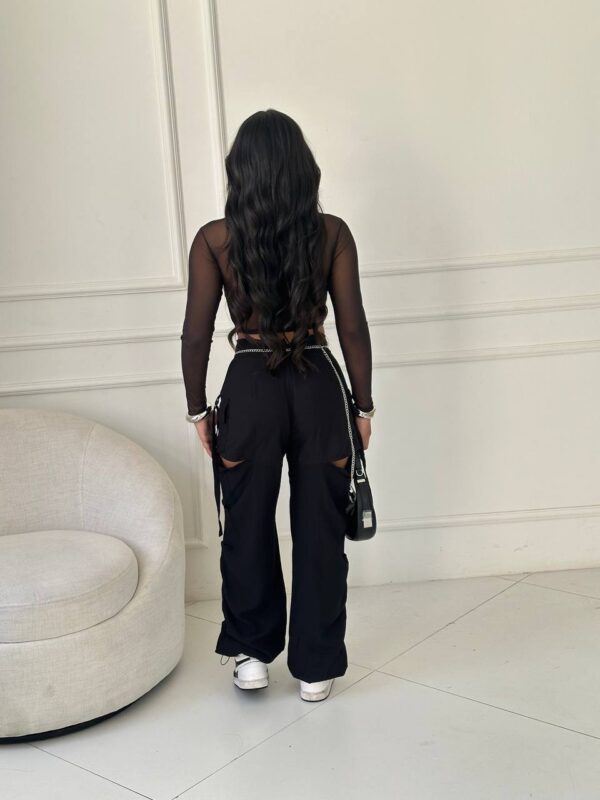 Cropped Corset Tule Com Renda Preto - Imagem 3