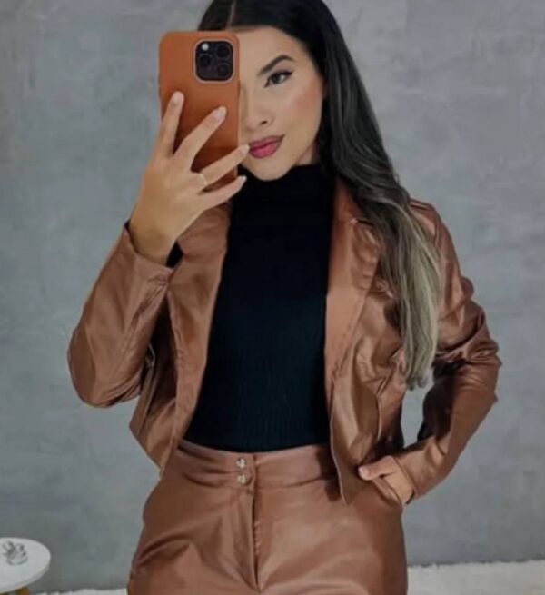 Jaqueta Courino Metalizada Bronze - Imagem 2