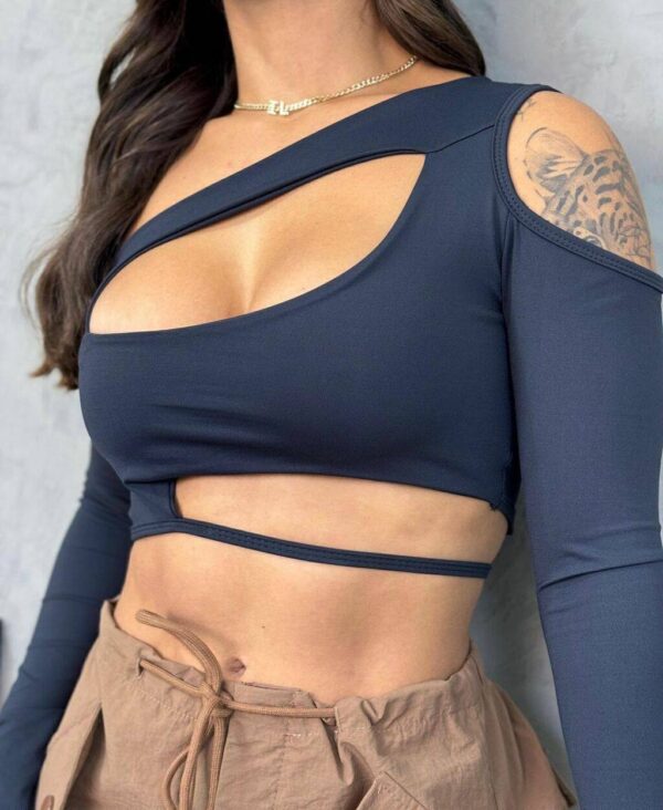 Cropped Mavie Poliamida Preto - Imagem 3