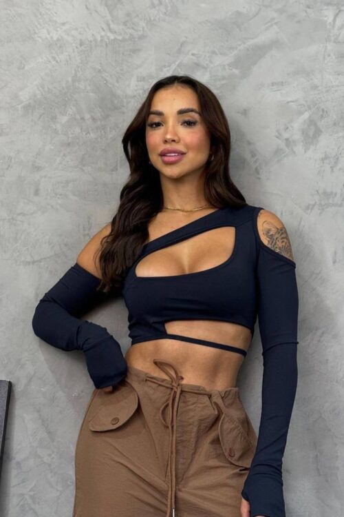 Cropped Mavie Poliamida Preto