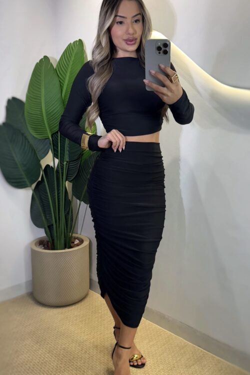 Conjunto Mid Sabrina Preto
