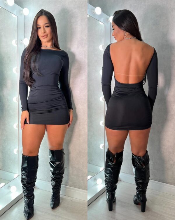 Vestido Costas Abertas Helo Preto - Imagem 2