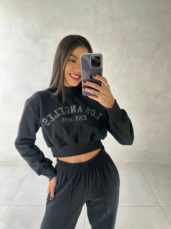 Conjunto Moletom Los Angeles Preto - Imagem 4