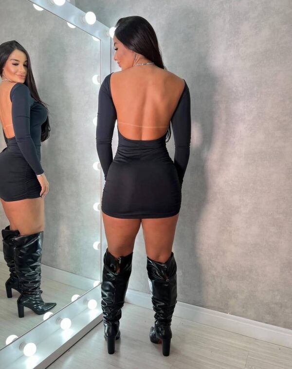 Vestido Costas Abertas Helo Preto - Imagem 4